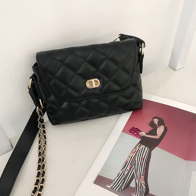 Diagonal PU Leather Shoulder Bag - AGB LuxeDrop